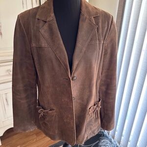 J JILL Leather Jacket w Special Detailing